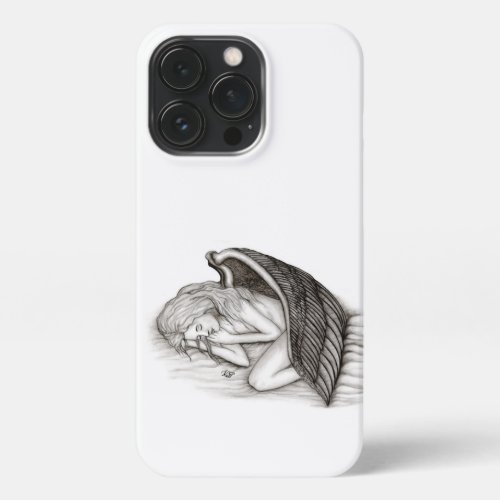 A sleeping Angel  black and white design iPhone 13 Pro Case