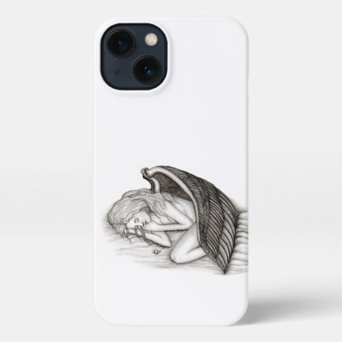 A sleeping Angel  black and white design iPhone 13 Case