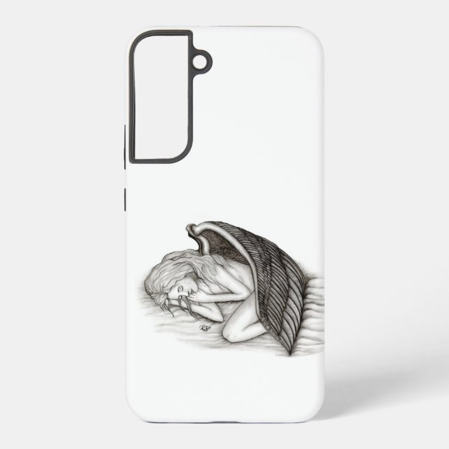 A sleeping Angel , black and white design Samsung Galaxy Case (Back)