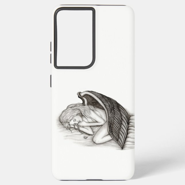 A sleeping Angel , black and white design Samsung Galaxy Case (Back)