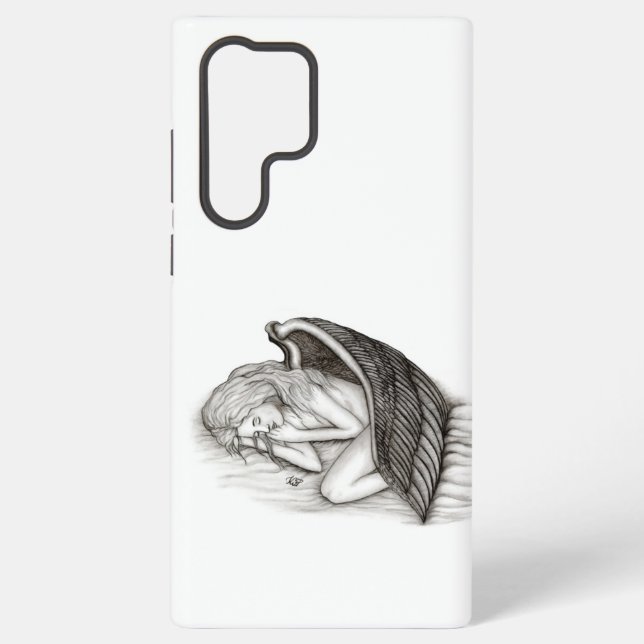 A sleeping Angel , black and white design Samsung Galaxy Case (Back)