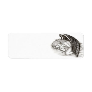 A sleeping Angel , black and white Label