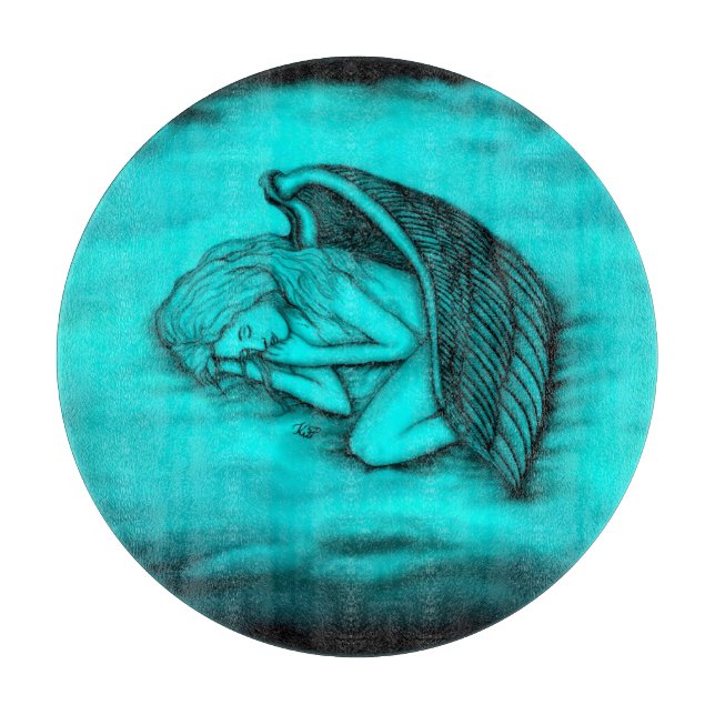 A sleeping Angel Cutting Board (Front)