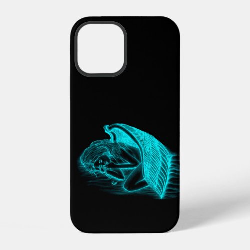 A sleeping Angel in black and green Design iPhone 12 Case