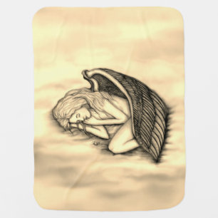 A sleeping Angel on the heavens clouds Baby Blanket