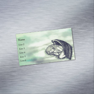 A sleeping Angel on the heavens clouds Business Card Magnet
