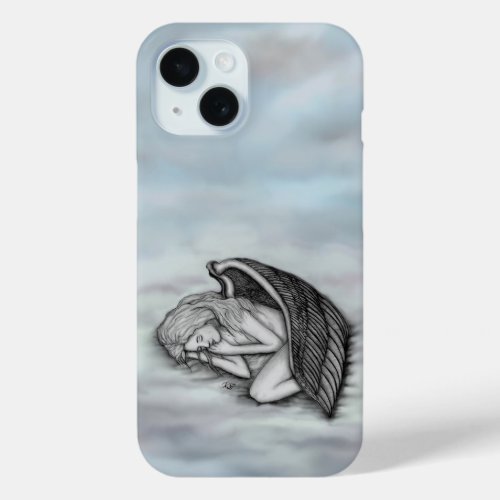 A sleeping Angel on the heavens clouds iPhone 15 Case