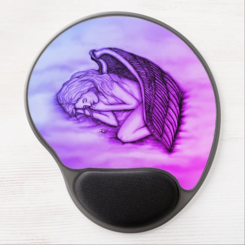 A sleeping Angel on the heavens clouds Gel Mouse Pad