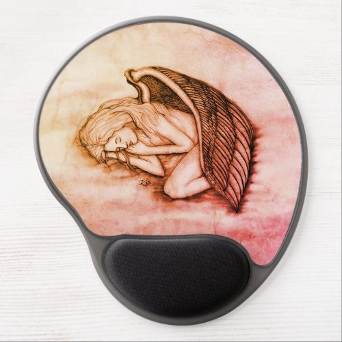 A sleeping Angel on the heavens clouds Gel Mouse Pad