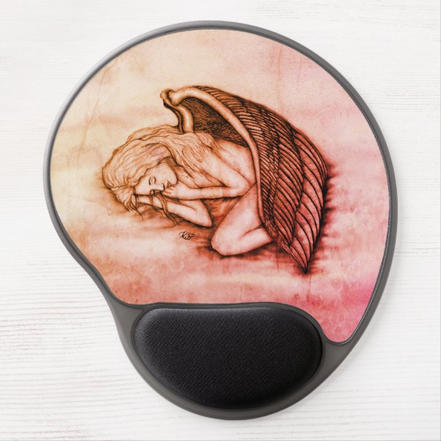 A sleeping Angel on the heavens clouds Gel Mouse Pad (Front)