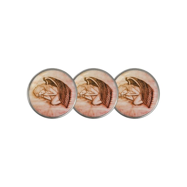 A sleeping Angel on the heavens clouds Golf Ball Marker (3 Up)