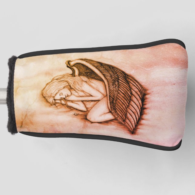 A sleeping Angel on the heavens clouds Golf Head Cover (Front)