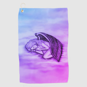 A sleeping Angel on the heavens clouds Golf Towel