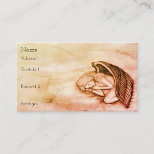 A sleeping Angel on the heavens clouds in marmor Business Card