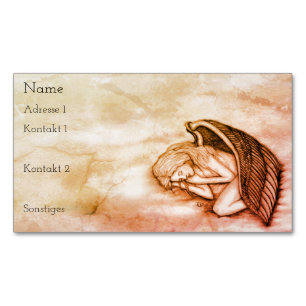 A sleeping Angel on the heavens clouds in marmor Business Card Magnet