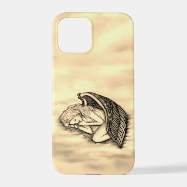 A sleeping Angel on the heavens clouds iPhone Case (Back)
