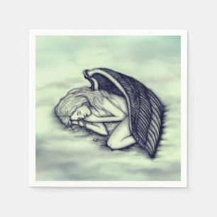 A sleeping Angel on the heavens clouds Napkins