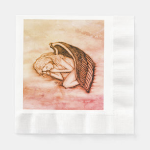 A sleeping Angel on the heavens clouds Napkins