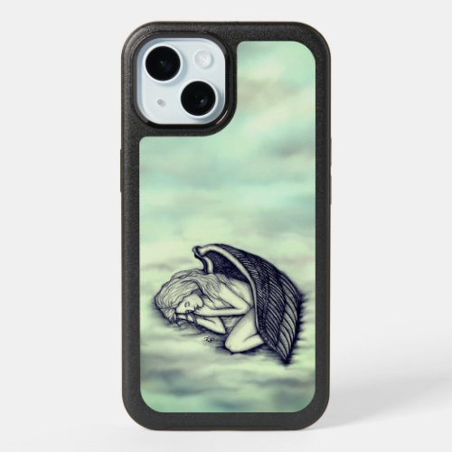 A sleeping Angel on the heavens clouds iPhone 15 Case