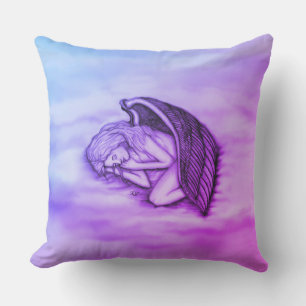 A sleeping Angel on the heavens clouds Outdoor Pillow