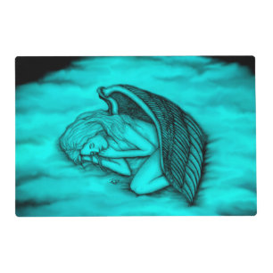 A sleeping Angel on the heavens clouds Pet Mat