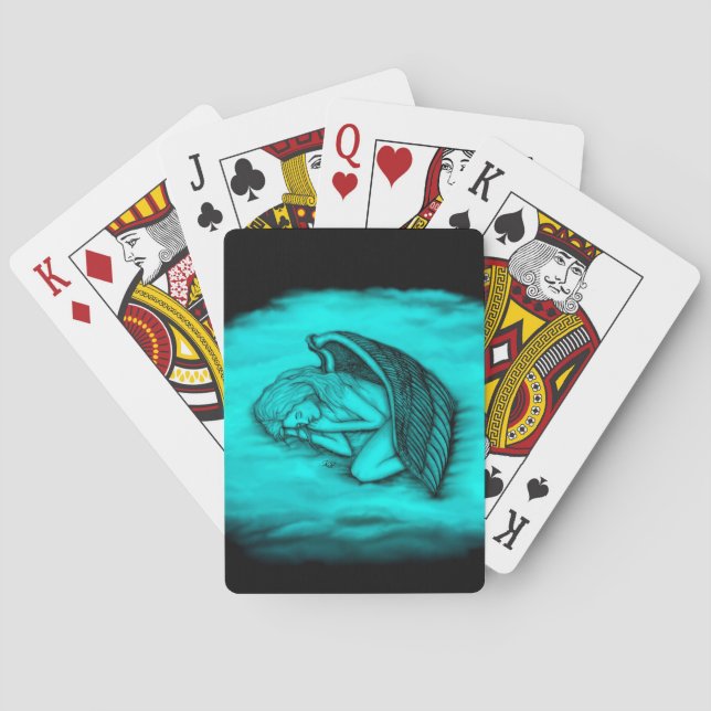 A sleeping Angel on the heavens clouds Poker Cards (Back)