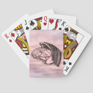 A sleeping Angel on the heavens clouds Poker Cards