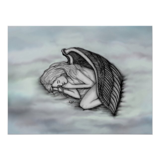 A sleeping Angel on the heavens clouds Poster (Front)