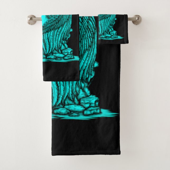 A sleeping Angel on the Stone Bath Towel Set (Insitu)