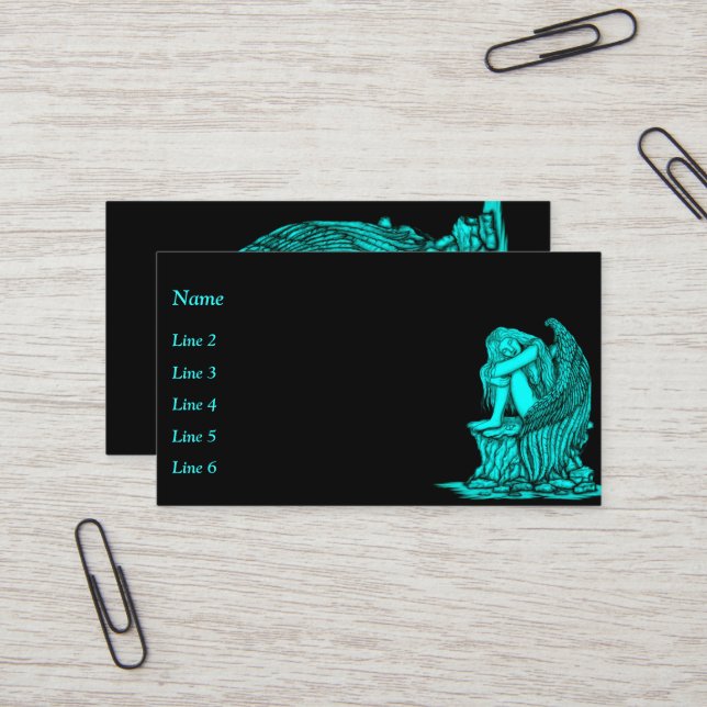 A sleeping Angel on the Stone Business Card (Front/Back In Situ)