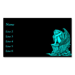 A sleeping Angel on the Stone Business Card Magnet