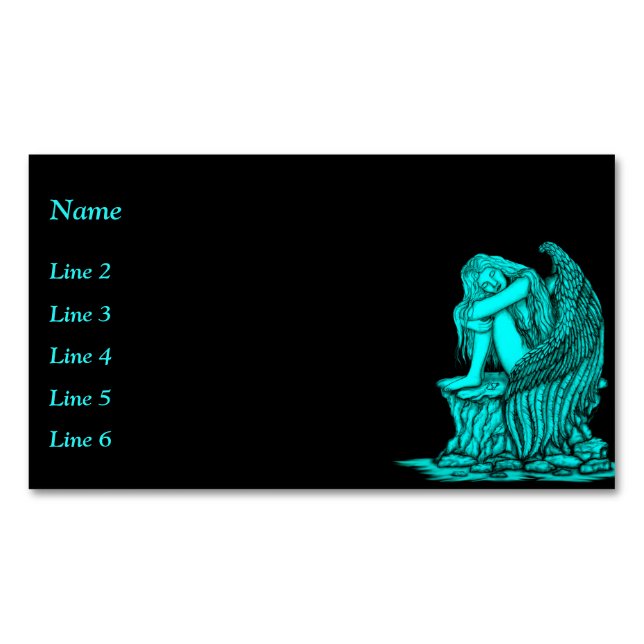 A sleeping Angel on the Stone Business Card Magnet (Front)