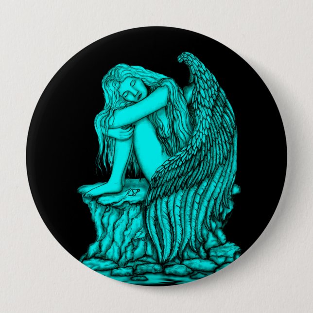 A sleeping Angel on the Stone Button (Front)