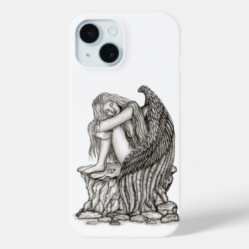 A sleeping Angel on the Stone iPhone 15 Case