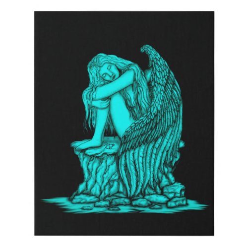 A sleeping Angel on the Stone Faux Canvas Print