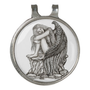 A sleeping Angel on the Stone Golf Hat Clip