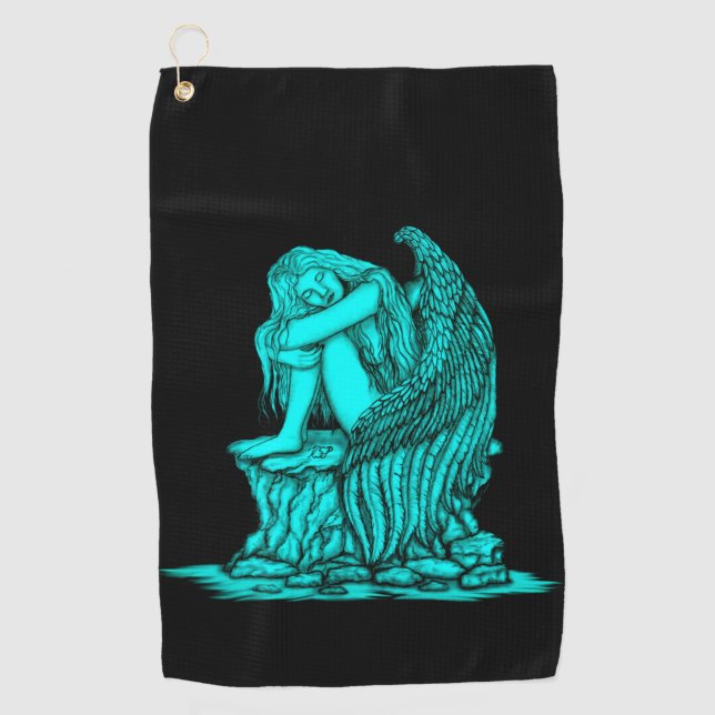 A sleeping Angel on the Stone Golf Towel (Front)