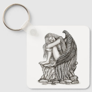 A sleeping Angel on the Stone Keychain