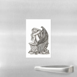 A sleeping Angel on the Stone Magnetic Dry Erase Sheet