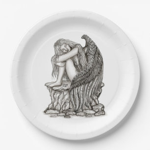 A sleeping Angel on the Stone Paper Plates