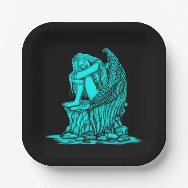 A sleeping Angel on the Stone Paper Plates (Front)