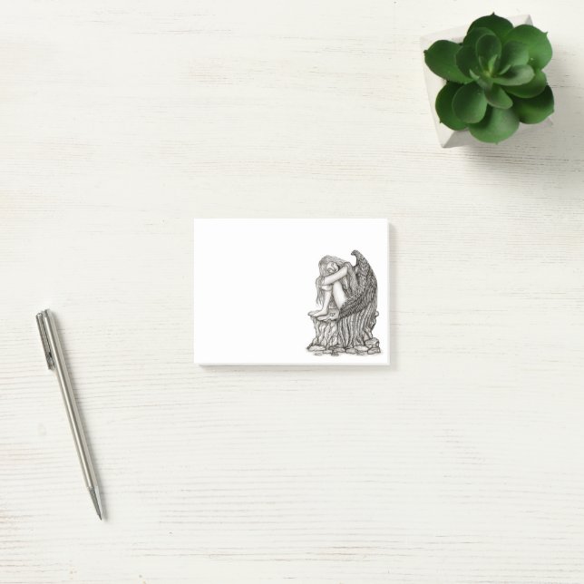 A sleeping Angel on the Stone Post-it Notes (Office)