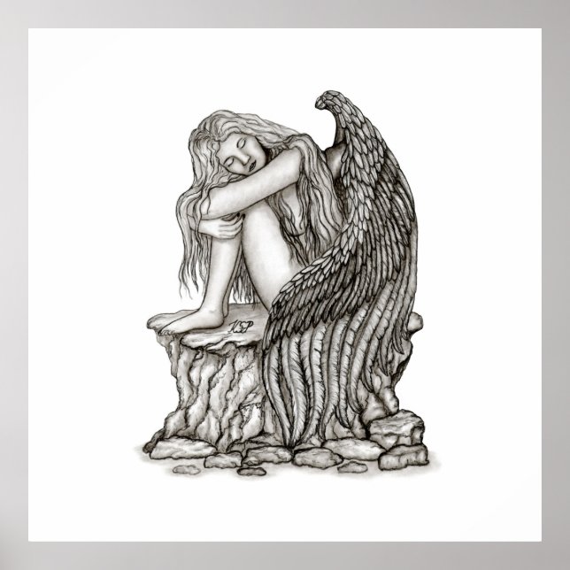 A sleeping Angel on the Stone Poster (Front)