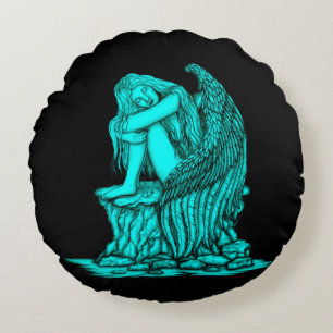 A sleeping Angel on the Stone Round Pillow