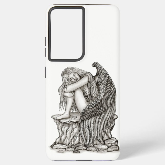 A sleeping Angel on the Stone Samsung Galaxy Case (Back)