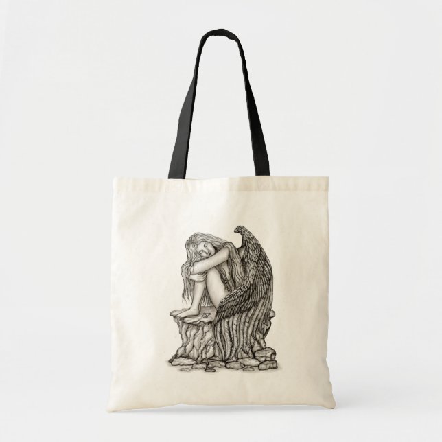 A sleeping Angel on the Stone Tote Bag (Front)