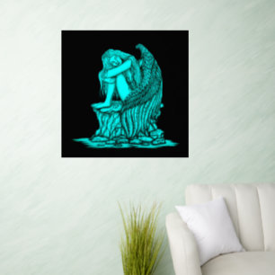 A sleeping Angel on the Stone Wall Decal