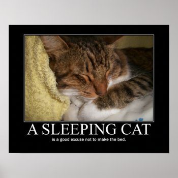 A Sleeping Cat Artwork Poster by artisticcats at Zazzle