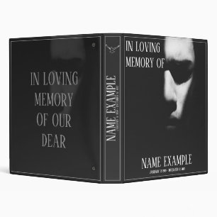 A sleeping face in half shadow 3 ring binder