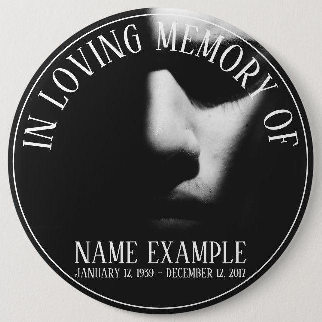 A sleeping face in half shadow button (Front)